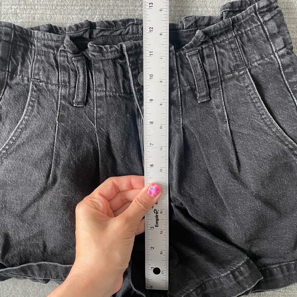 American Eagle Shorts Women 2 High Rise Pleated Denim Casual Classic Paperbag - Picture 5 of 8